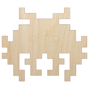 Retro Invaders from Space Bug Alien Unfinished Wood Shape Piece Cutout for DIY Craft Projects