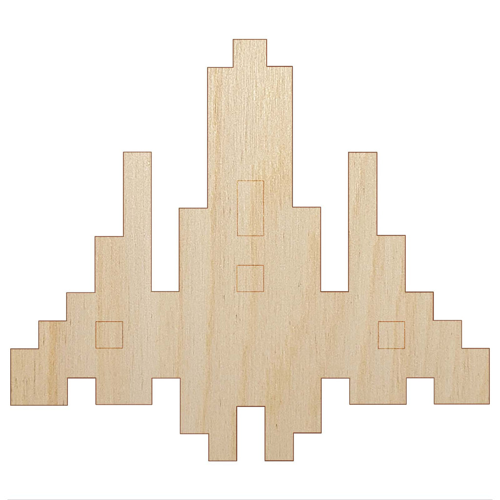 Retro Invaders from Space Rocket Ship Unfinished Wood Shape Piece Cutout for DIY Craft Projects