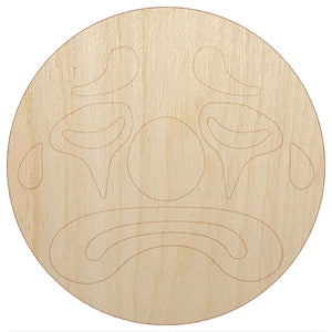 Sad Clown Face Unfinished Wood Shape Piece Cutout for DIY Craft Projects