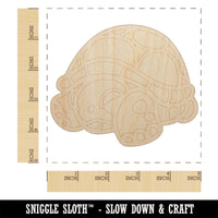 Shy Turtle Hiding in Shell Unfinished Wood Shape Piece Cutout for DIY Craft Projects