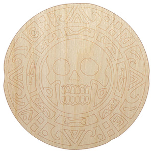 Skull Pirate Coin Unfinished Wood Shape Piece Cutout for DIY Craft Projects