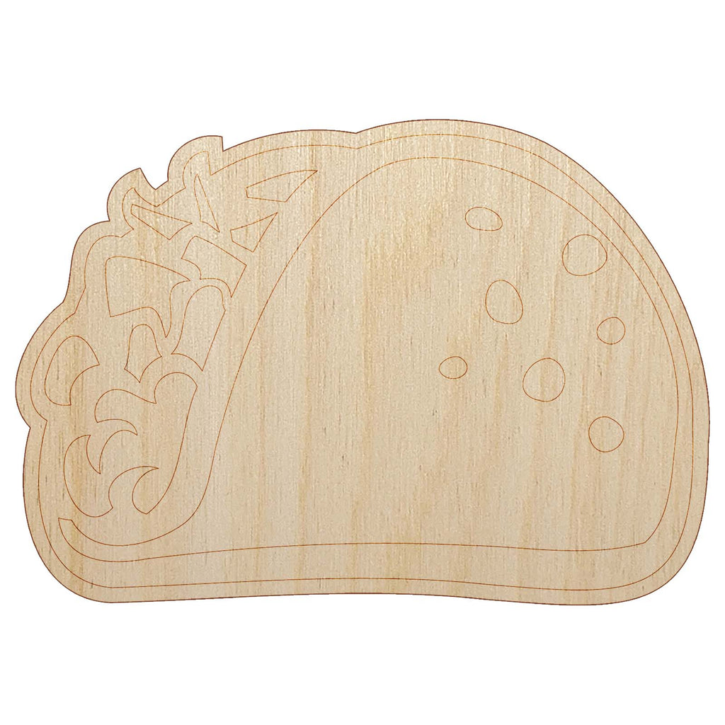 Taco Tuesday Unfinished Wood Shape Piece Cutout for DIY Craft Projects