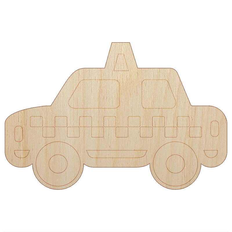 Taxi Car Vehicle Automobile Unfinished Wood Shape Piece Cutout for DIY Craft Projects