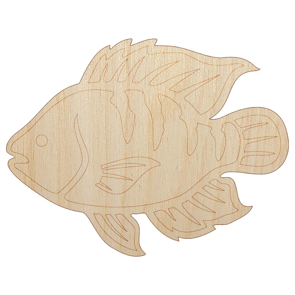 Tilapia Fish Fishing Unfinished Wood Shape Piece Cutout for DIY Craft Projects
