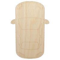 Top Down View of Car Unfinished Wood Shape Piece Cutout for DIY Craft Projects