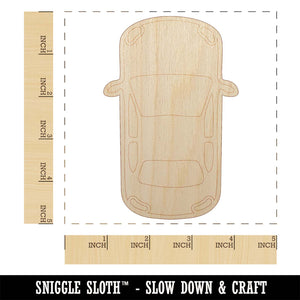 Top Down View of Car Unfinished Wood Shape Piece Cutout for DIY Craft Projects