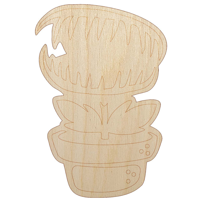 Venus Fly Trap Carnivorous Plant Unfinished Wood Shape Piece Cutout for DIY Craft Projects