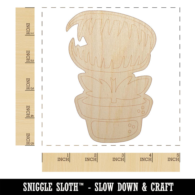 Venus Fly Trap Carnivorous Plant Unfinished Wood Shape Piece Cutout for DIY Craft Projects