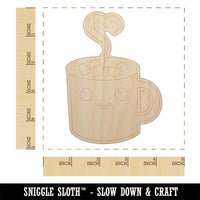 Cute Kawaii Hot Chocolate Unfinished Wood Shape Piece Cutout for DIY Craft Projects