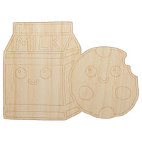 Cute Milk and Cookies Best Friends Love Unfinished Wood Shape Piece Cutout for DIY Craft Projects