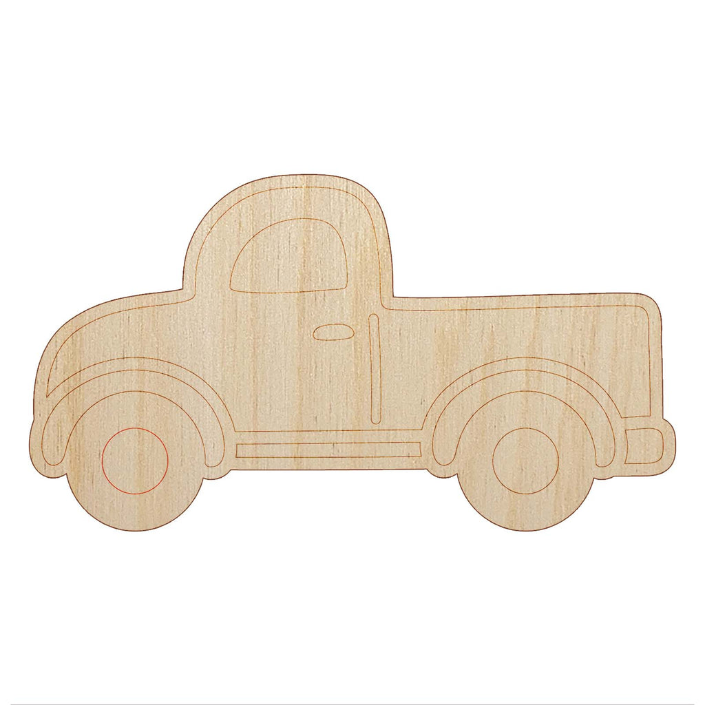 Cute Truck Unfinished Wood Shape Piece Cutout for DIY Craft Projects