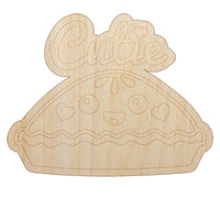 Cutie Pie Unfinished Wood Shape Piece Cutout for DIY Craft Projects