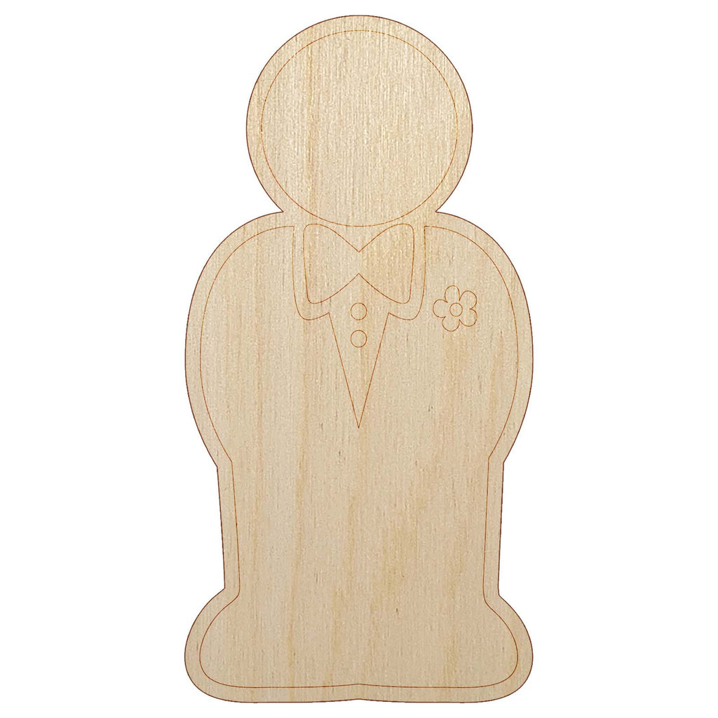 Groom Symbol Wedding Unfinished Wood Shape Piece Cutout for DIY Craft Projects
