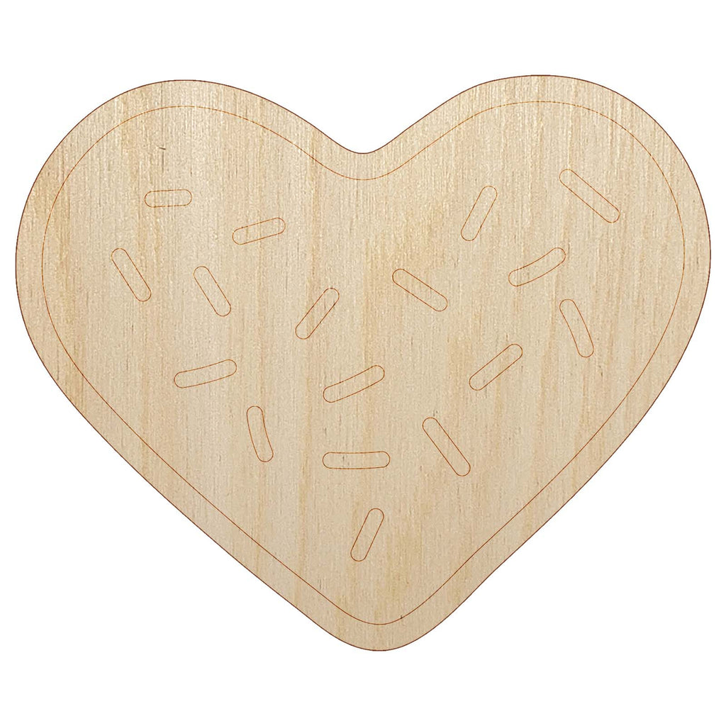 Heart Sprinkle Cookie Unfinished Wood Shape Piece Cutout for DIY Craft Projects