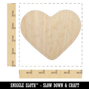 Heart Sprinkle Cookie Unfinished Wood Shape Piece Cutout for DIY Craft Projects