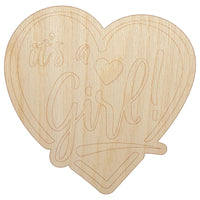 It's a Girl Baby Shower Unfinished Wood Shape Piece Cutout for DIY Craft Projects