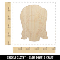 Latte Girl Coffee Unfinished Wood Shape Piece Cutout for DIY Craft Projects