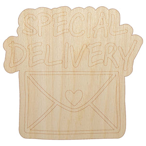 Special Delivery Envelope Unfinished Wood Shape Piece Cutout for DIY Craft Projects