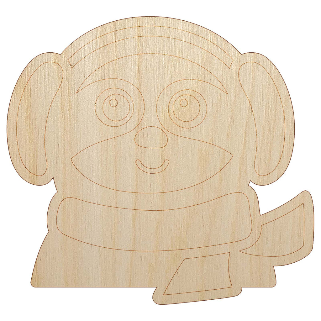 Winter Sloth with Ear Muffs and Scarf Unfinished Wood Shape Piece Cutout for DIY Craft Projects