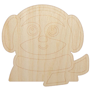 Winter Sloth with Ear Muffs and Scarf Unfinished Wood Shape Piece Cutout for DIY Craft Projects