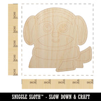 Winter Sloth with Ear Muffs and Scarf Unfinished Wood Shape Piece Cutout for DIY Craft Projects