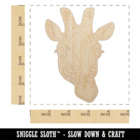 African Giraffe Head Unfinished Wood Shape Piece Cutout for DIY Craft Projects