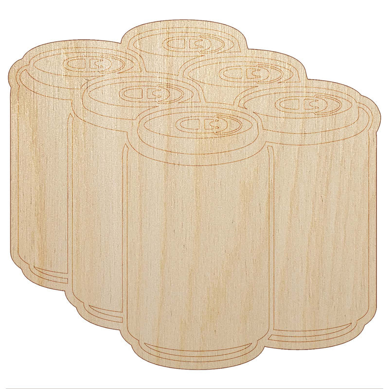 Beer Soda Drink Six Pack Unfinished Wood Shape Piece Cutout for DIY Craft Projects