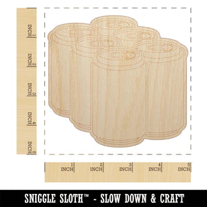 Beer Soda Drink Six Pack Unfinished Wood Shape Piece Cutout for DIY Craft Projects