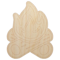 Campfire Cartoon Unfinished Wood Shape Piece Cutout for DIY Craft Projects