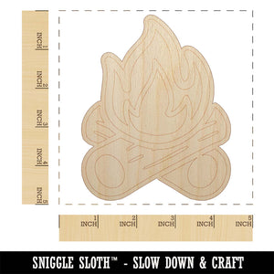 Campfire Cartoon Unfinished Wood Shape Piece Cutout for DIY Craft Projects