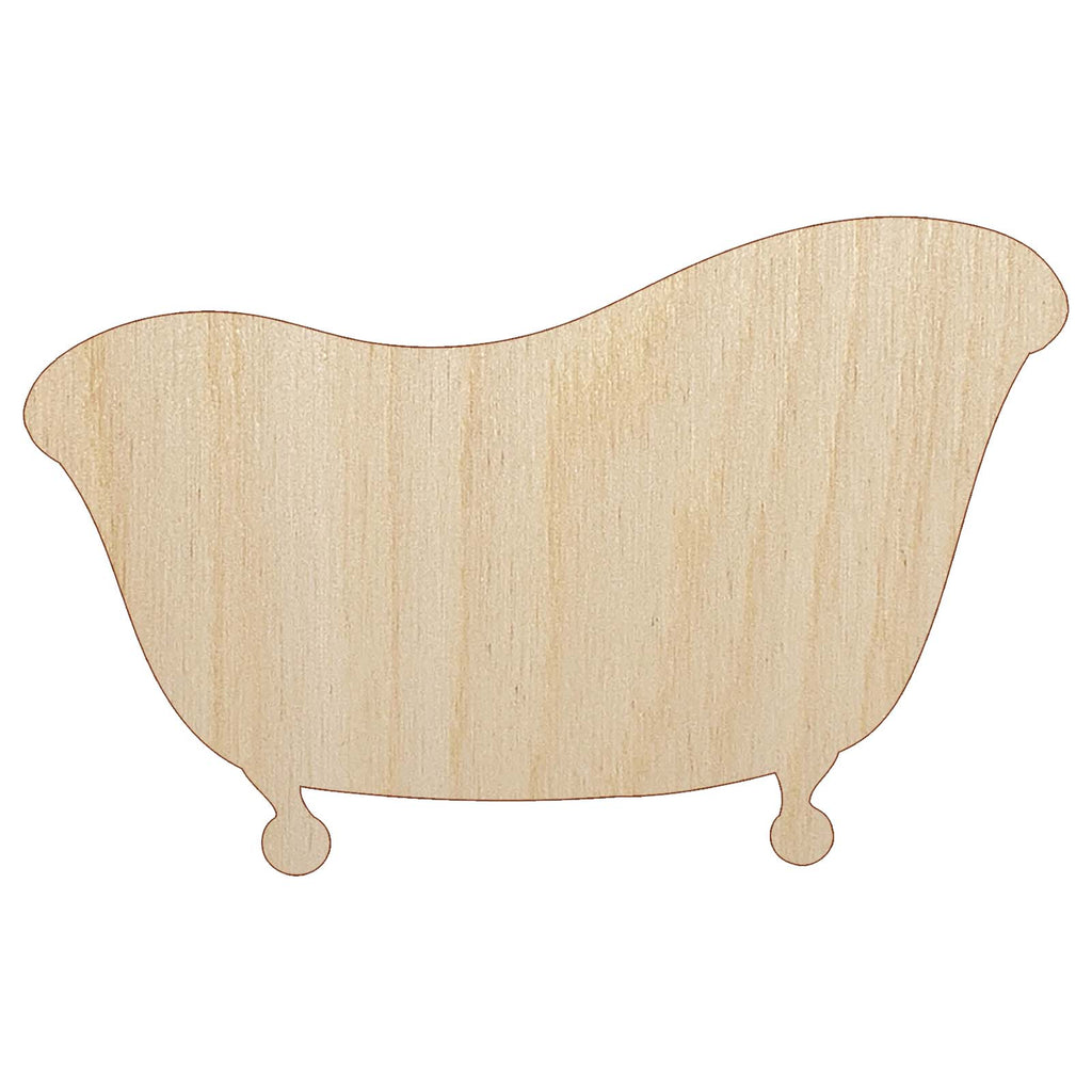 Cast Iron Bath Tub Unfinished Wood Shape Piece Cutout for DIY Craft Projects