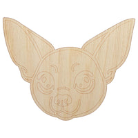 Chihuahua Dog Head Unfinished Wood Shape Piece Cutout for DIY Craft Projects