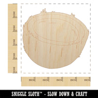 Cut Open Coconut Unfinished Wood Shape Piece Cutout for DIY Craft Projects