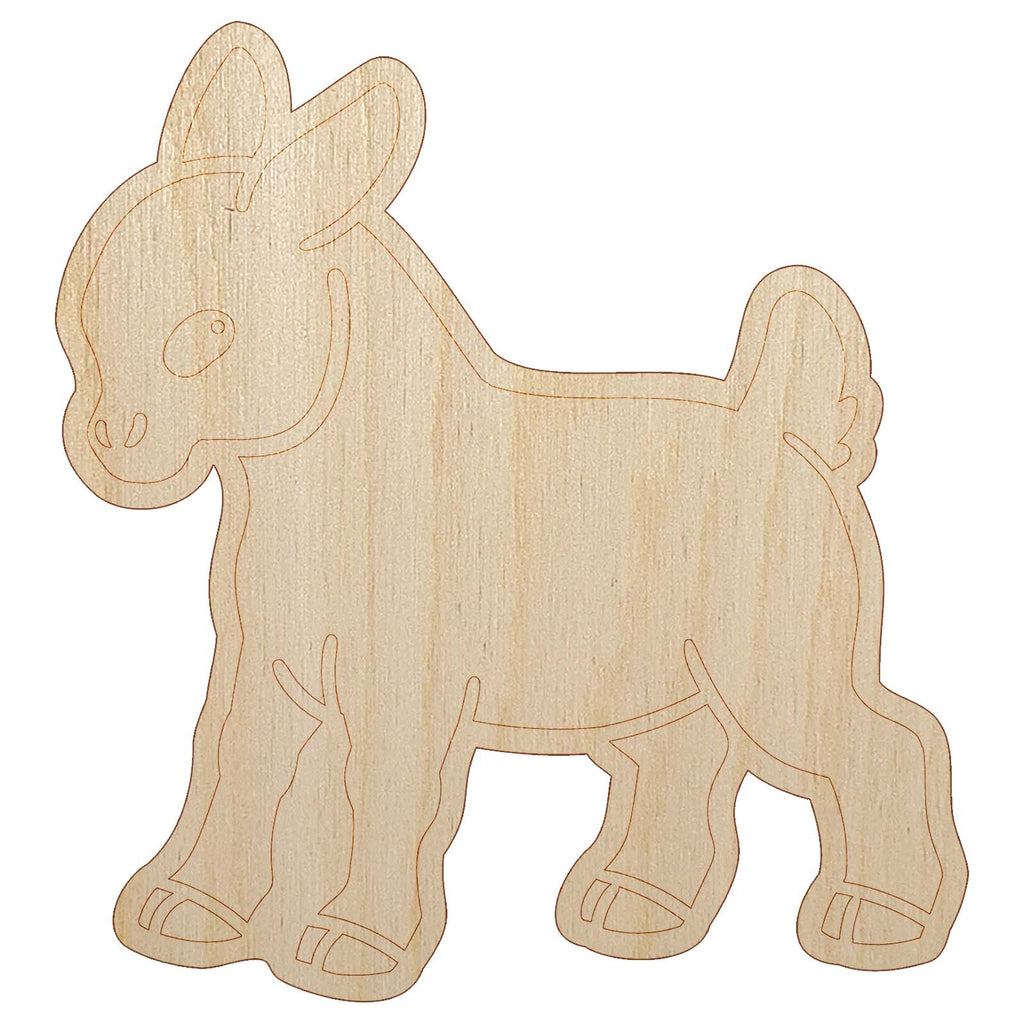 Cute Baby Goat Unfinished Wood Shape Piece Cutout for DIY Craft Projects