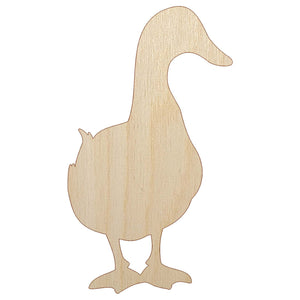 Duck From the Front Silhouette Unfinished Wood Shape Piece Cutout for DIY Craft Projects