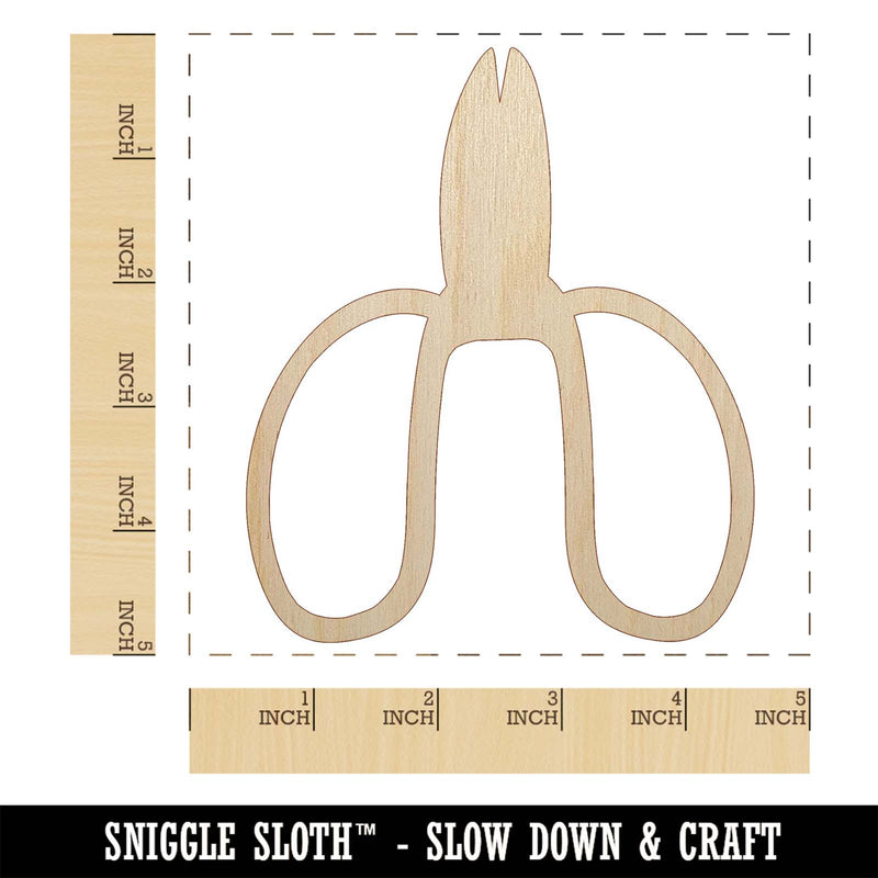 Floral Scissors for Gardening Unfinished Wood Shape Piece Cutout for DIY Craft Projects