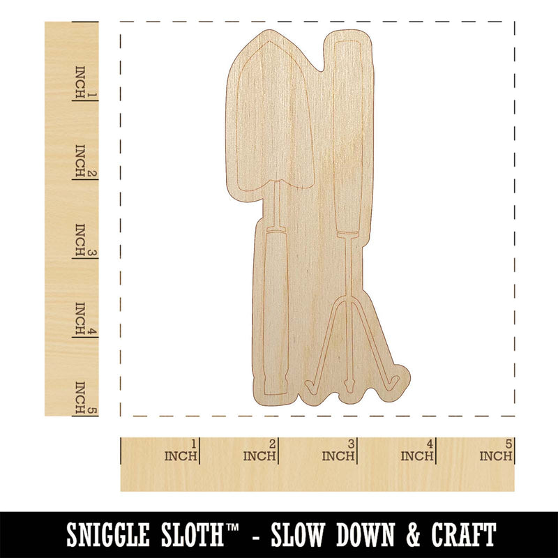 Gardening Tools Trowel Hand Rake Unfinished Wood Shape Piece Cutout for DIY Craft Projects