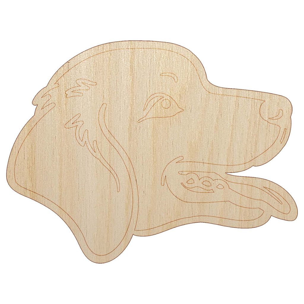 Golden Retriever Head Unfinished Wood Shape Piece Cutout for DIY Craft Projects
