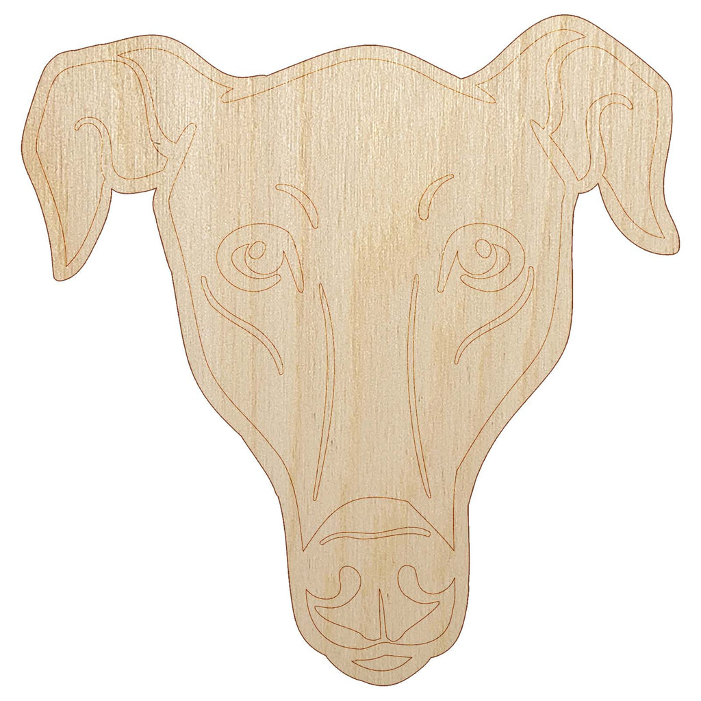 Greyhound Dog Head Unfinished Wood Shape Piece Cutout for DIY Craft Projects
