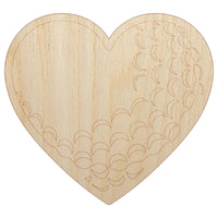 Heart Shaped Golf Ball Sports Unfinished Wood Shape Piece Cutout for DIY Craft Projects