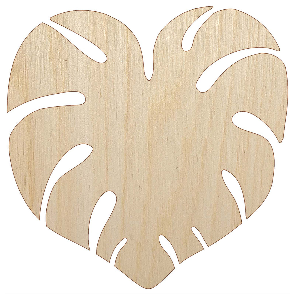 Monstera Leaf Swiss Cheese Plant Unfinished Wood Shape Piece Cutout for DIY Craft Projects