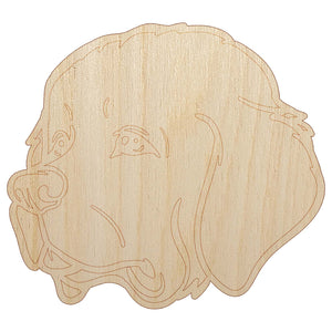 Newfoundland Dog Head Unfinished Wood Shape Piece Cutout for DIY Craft Projects