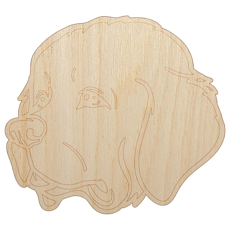 Newfoundland Dog Head Unfinished Wood Shape Piece Cutout for DIY Craft Projects