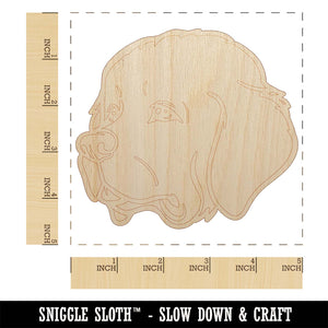 Newfoundland Dog Head Unfinished Wood Shape Piece Cutout for DIY Craft Projects