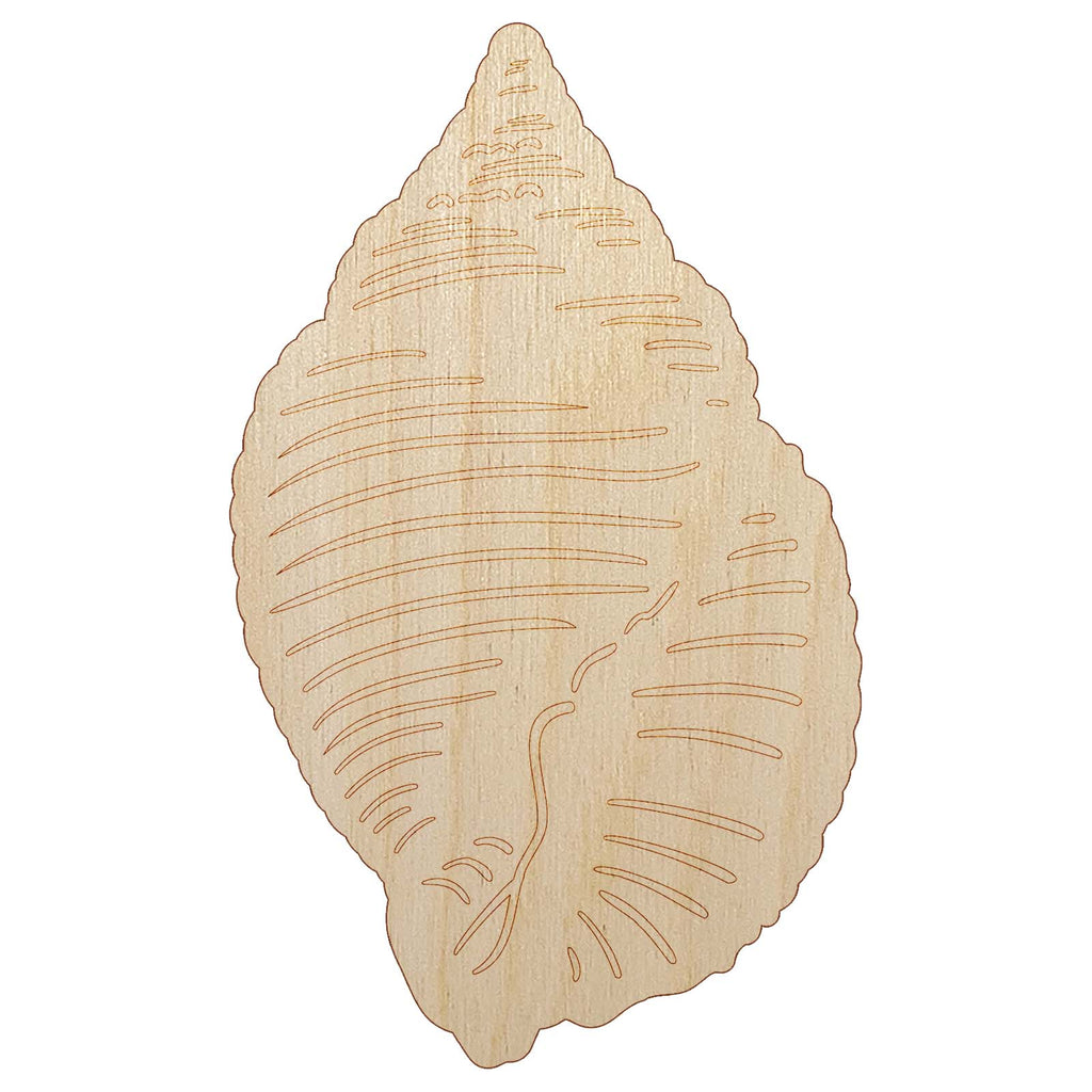 Nutmeg Shell Seashell Beach Unfinished Wood Shape Piece Cutout for DIY Craft Projects