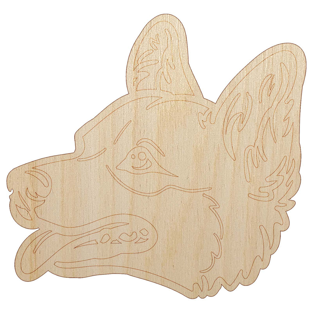 Pembroke Welsh Corgi Head Dog Unfinished Wood Shape Piece Cutout for DIY Craft Projects