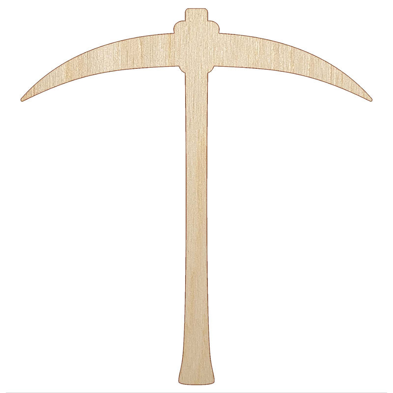 Pick Axe Mining Tool Unfinished Wood Shape Piece Cutout for DIY Craft Projects