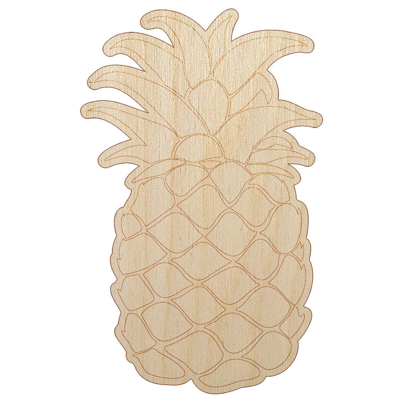 Pineapple Fruit Drawing Unfinished Wood Shape Piece Cutout for DIY Craft Projects