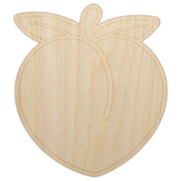 Plump Peach Solid Unfinished Wood Shape Piece Cutout for DIY Craft Projects