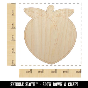 Plump Peach Solid Unfinished Wood Shape Piece Cutout for DIY Craft Projects